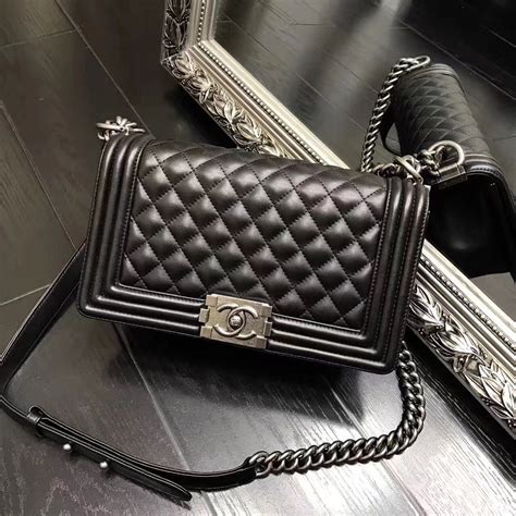 chanel le boy with handle|Chanel leather handbags.